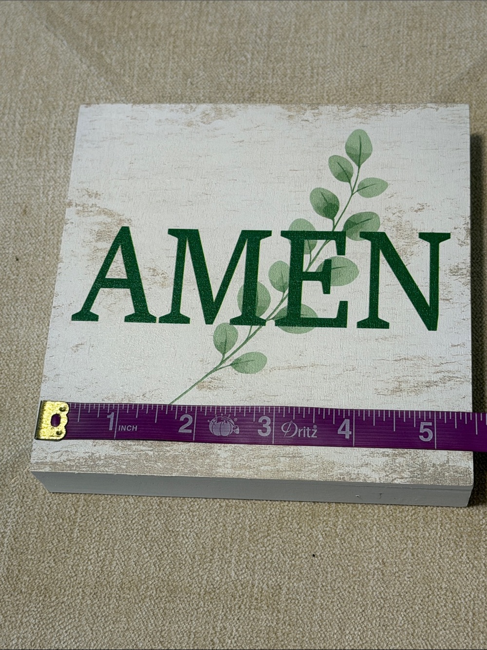Rustic Wooden 'AMEN' Decorative Block Sign - Picture 6 of 8